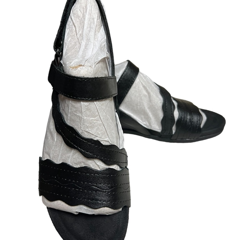NIB Earth Origins Poppy Noir Multi Black Leather Sandal 6 - Picture 5 of 7